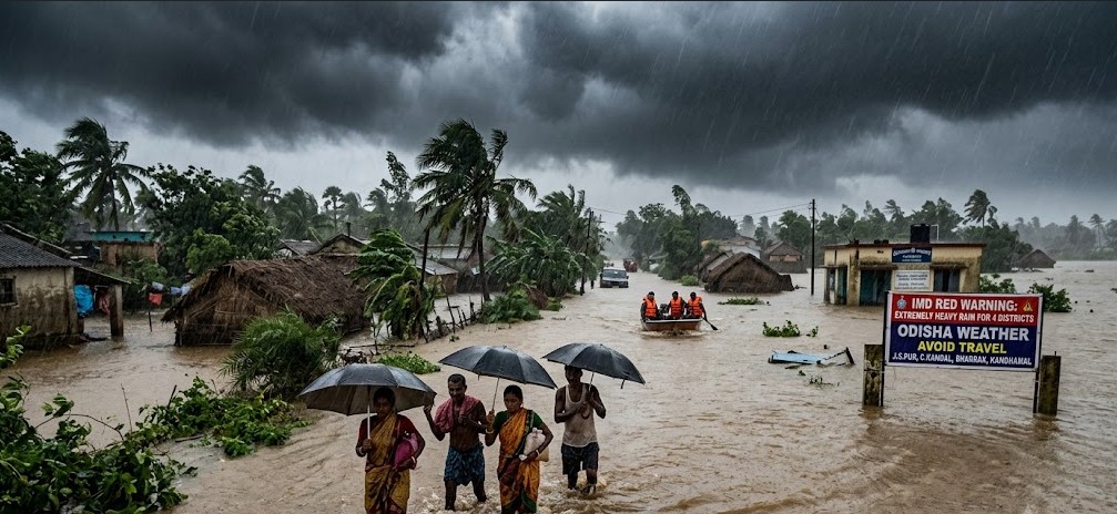 Odisha Weather: Red Warning for 4 Districts as IMD Forecasts Extremely Heavy Rain